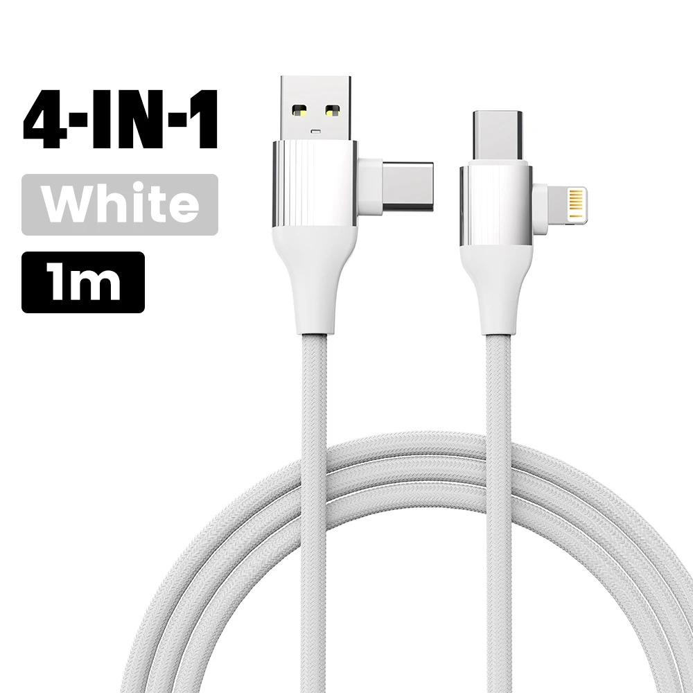 Cablu de încărcare USB C 5-în-1 Cablu de încărcare Tip C Cablu 4 în 1 USB Tip C Încărcare rapidă PD 65W 27W pentru IPhone Samsung Xiaomi