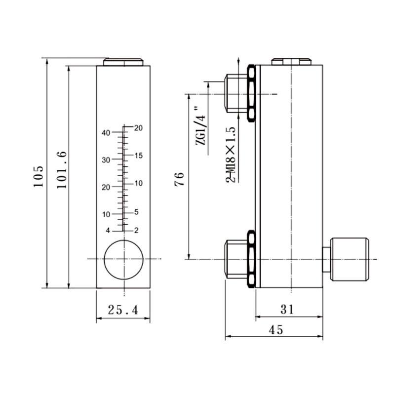 LZT-6T Quadratisches Panel-Typ Gasdurchflussmesser Luftdurchflussmesser Rotameter 0.1-0.8 0.1-1.0 0.3-3 0.5-8 1-5 1-10 2-20 4-40 5-50 6-60L/min