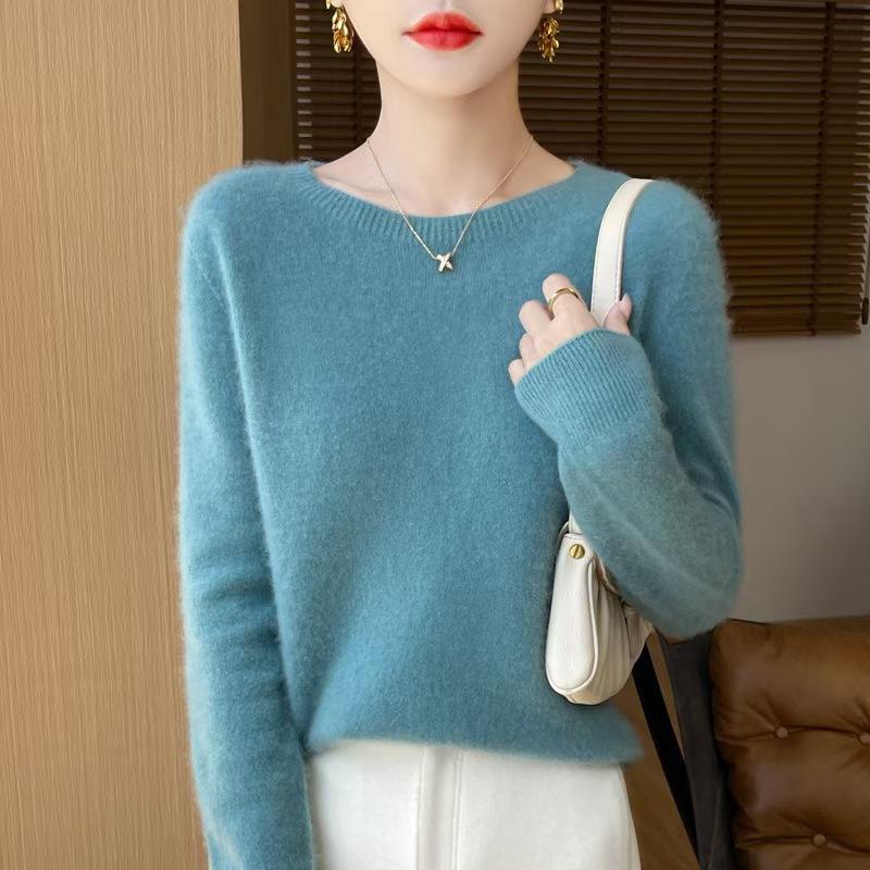 First-line Ready-to-wear Seamless Pullovers Autumn Winter New Short Women's Round Neck Loose Bottoming Knitted Sweater