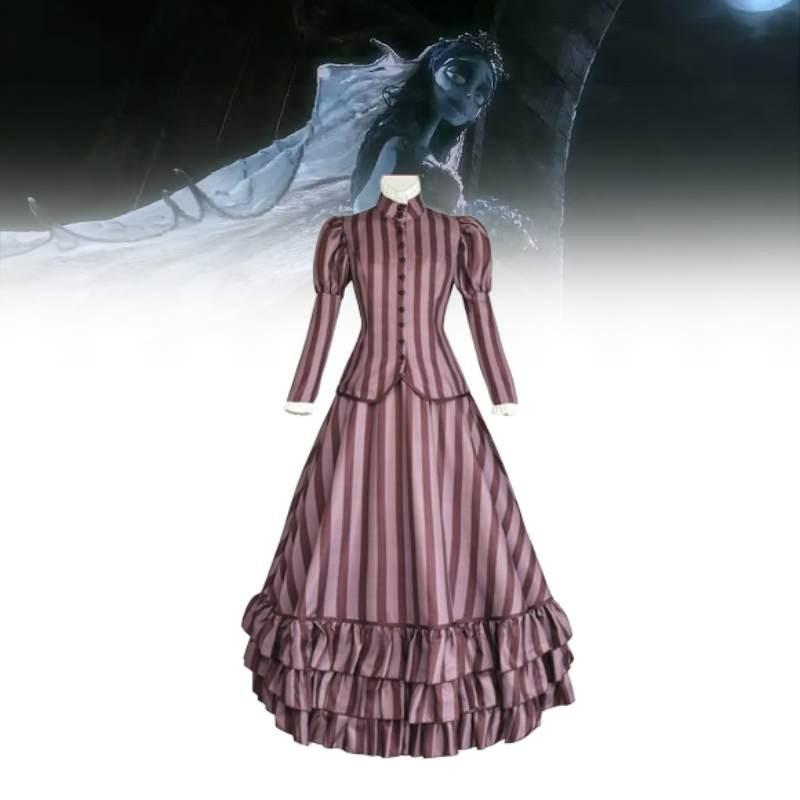 High-quality Polyester Fiber Blend Zombie Bride Cosplay Dress Victorian Style
