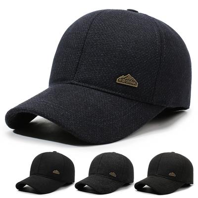 Middle-Aged and Elderly Warm Fleece Hat Autumn Winter Baseball Cap Cold-Proof Outdoor Cotton Cap Men's Thick Cap