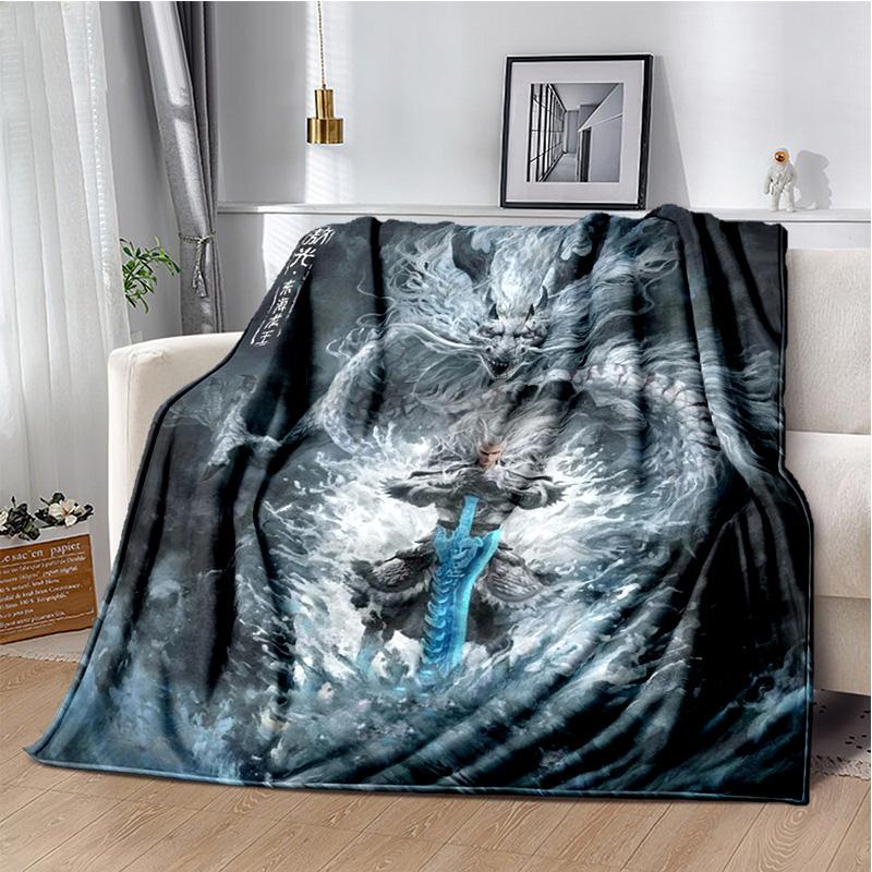 Nezha Flannel Office Student Nap Blanket: Winter Air Conditioning Sofa Picnic - Soft and Cozy Shawl Wrap