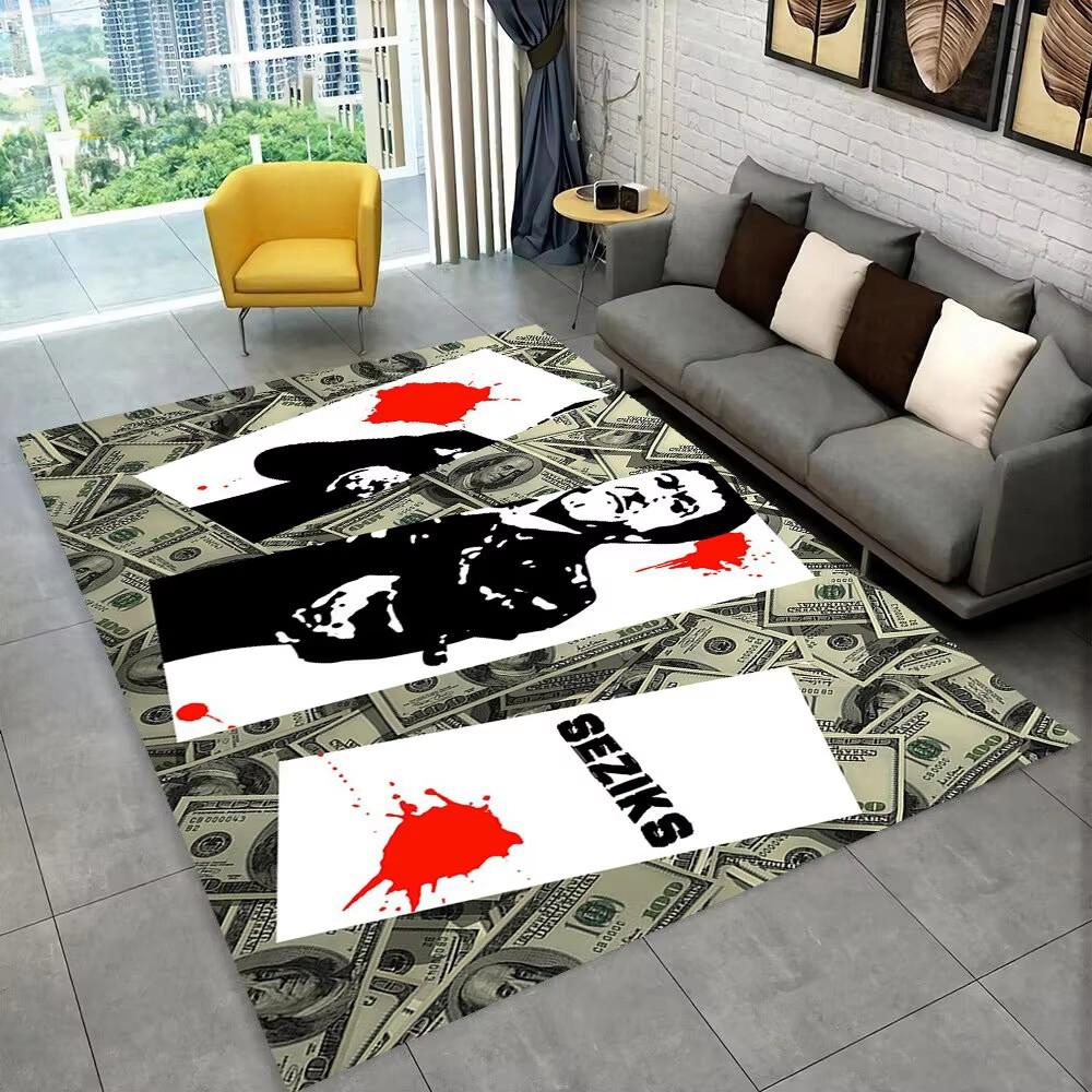 Tappeto Area Scarface Tony Stampa 3D Grande, Tappeto per Soggiorno Camera da Letto Divano Zerbino Decorativo, Tappetino da Gioco Antiscivolo per Bambini