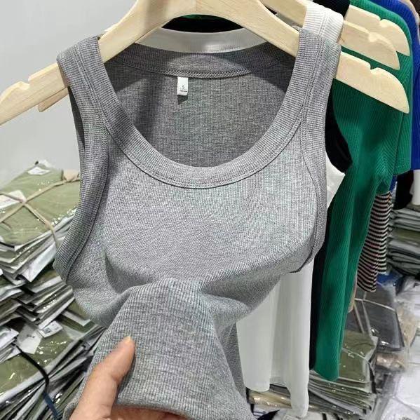 2025 Trendy Anti-Exposure Camisole: Light, High-Elastic Ribbed Spaghetti Strap Outerwear for Spring/Summer, Covers Underarm Area