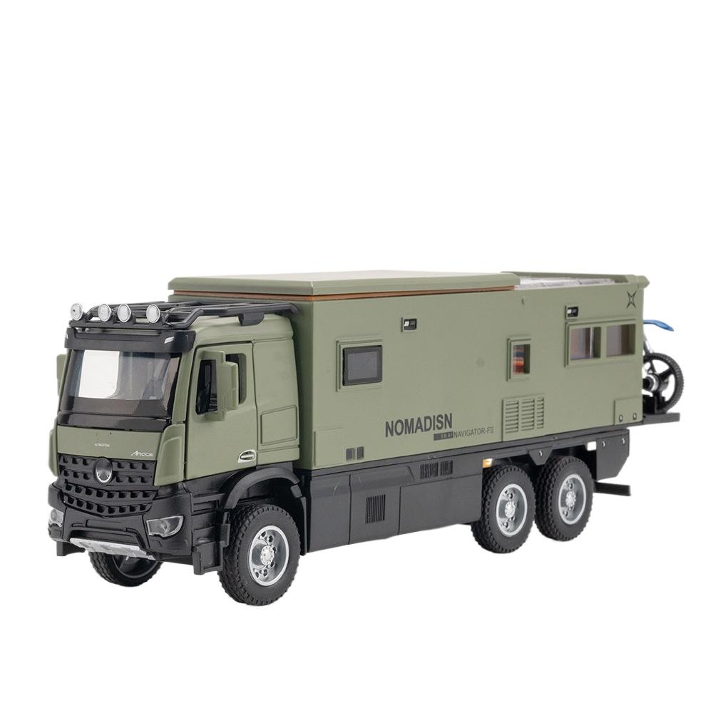 

1/32 Benz Nomadism RV Позашляховик Сплав Кемпінг RV Литий Модель Звук і Світло Настільна Колекція Декоративний Подарунок Хлопці Дисплей зелений