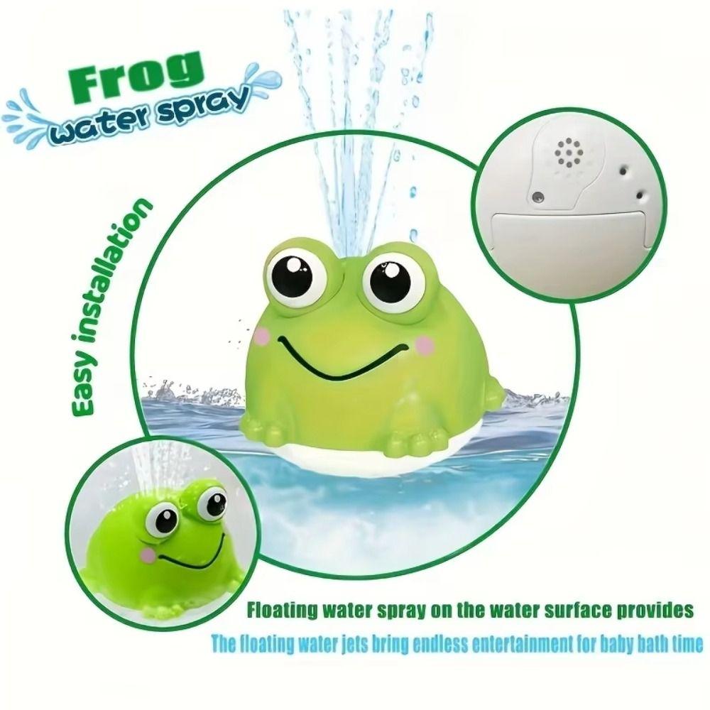 LED Light Frogs Baby Bath Toy Automatic Water Sprayer Water Sprinkler Bath Toy Bath Time