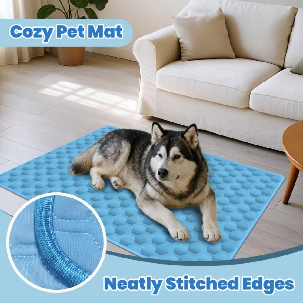 Breathable Cat-shaped Cooling Mat Washable Ice Silk Blanket  For Cat Small Medium Dogs