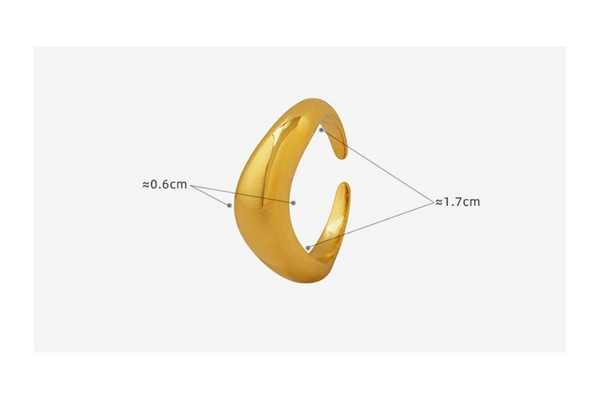Elegant Gold-Plated Irregular Opening Ring – Simple, Personalized Light Luxury Jewelry for Women