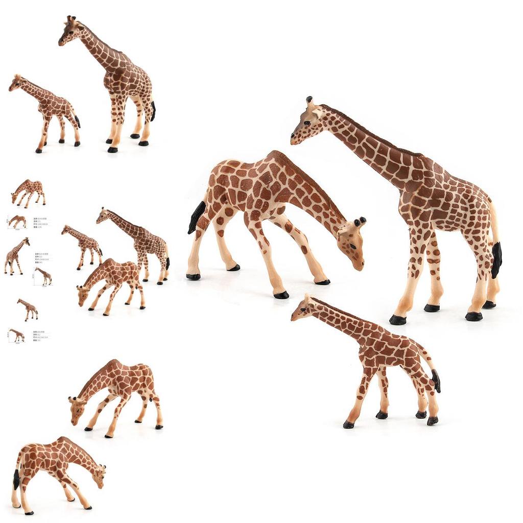 Realistic Pvc Giraffe Family Models For Collectors And Decor Featuring Three Unique Styles