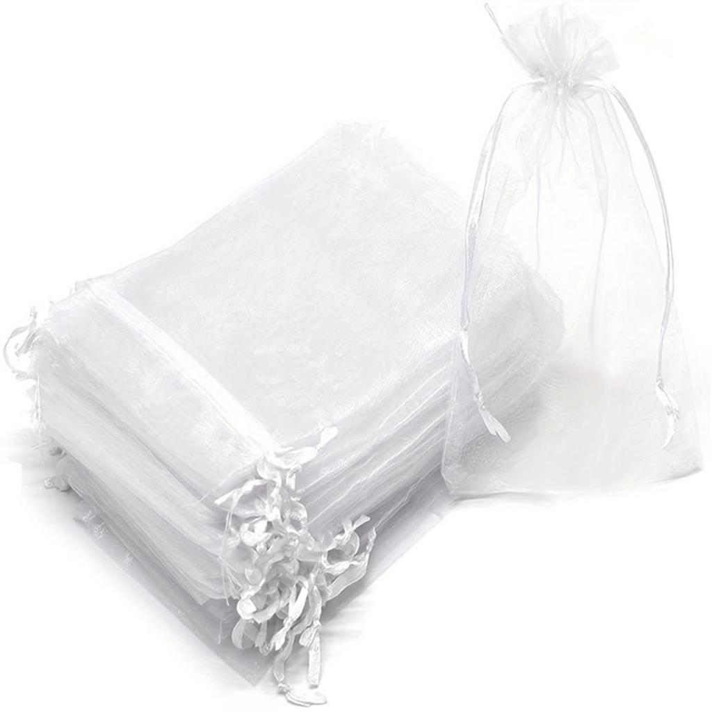 50/100Pcs Fruit Protection Netting Bags with Drawstring Reusable Grape Grow Bags Strawberry Cover Mesh Bags for Pest Control