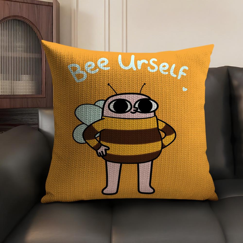 FUNNY Cartoon KKETNIPZ Cushion Cover Natural Linen Organic Fabric DoubleSided Printing Sofa Home Decor Gift Pillow Case