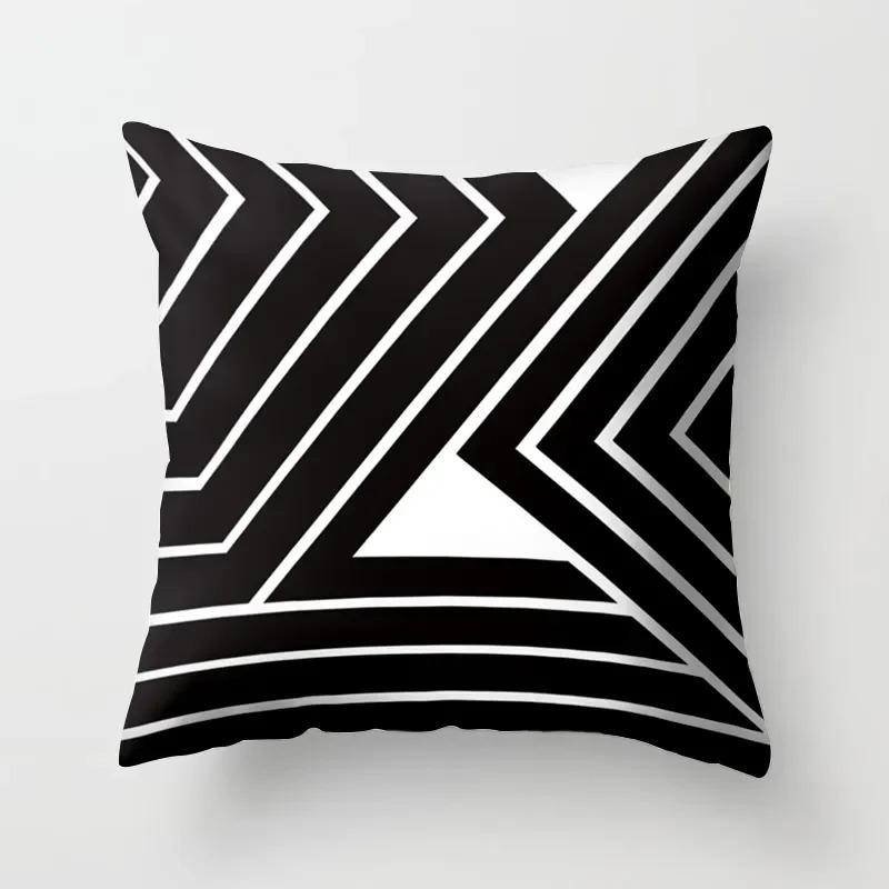 High-grade Black and White Geometric Irregular Pattern Pillowcase Office Living Room Home Pillowcase Car Ornaments