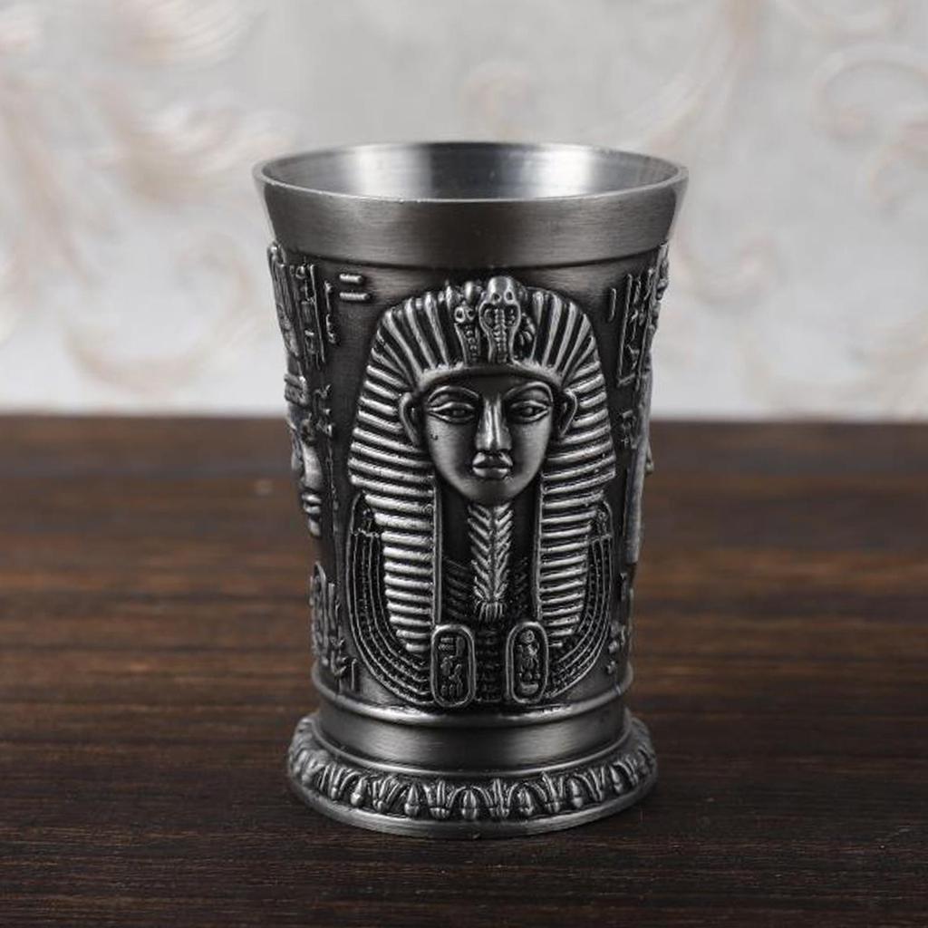 Creative Metal Wine Shot Glass Retro Egyptian Design Drinkware for Banquet Reception Wedding Party