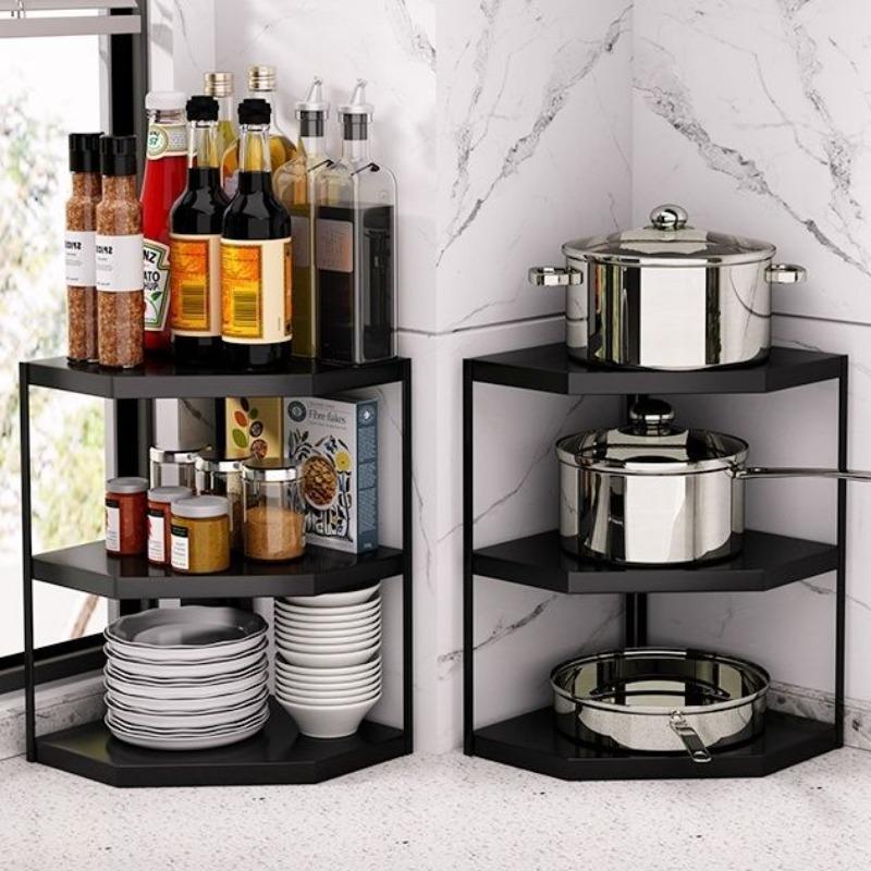 Pot storage rack, kitchen countertop, corner rack, household lower sink, pot rack, cabinet, pot layered shelf