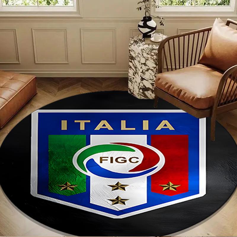 Italy Football Crest Round Mat Home Decor, Chair Rug For livingroom,Bedroom, Doormat Home Decor Birthday Gift Christmas Gifts