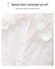 Autumn White Girls' Peter Pan Collar Long Sleeve Shirt - Fashionable Top for Big Kids and Students