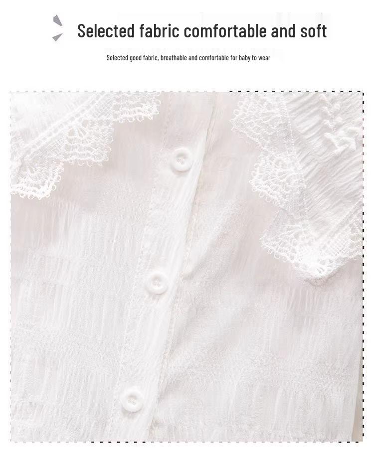 Autumn White Girls' Peter Pan Collar Long Sleeve Shirt - Fashionable Top for Big Kids and Students