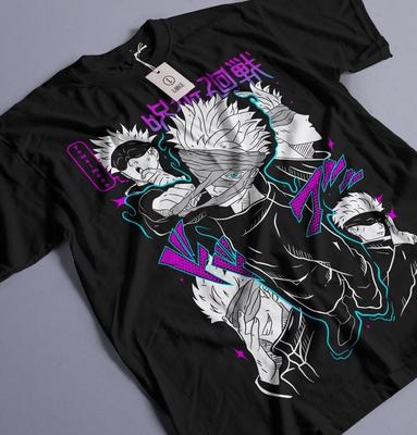 Gojo Satoru T-Shirt Jujutsu Kaisen Anime Horror Funny Gift Shirt All Size
