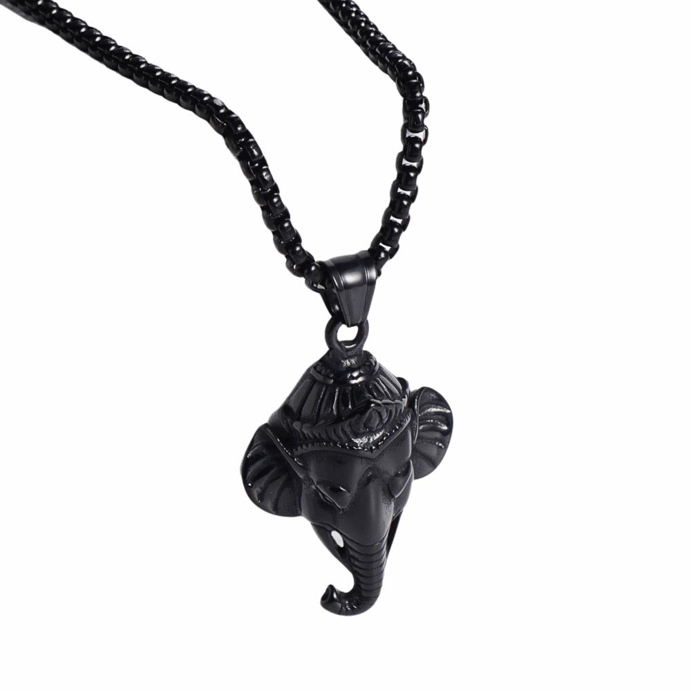 Rock Pendant with Chain Gothic Hip Hop Collarbone Necklace Punk Elephant Necklace  Party Jewelry