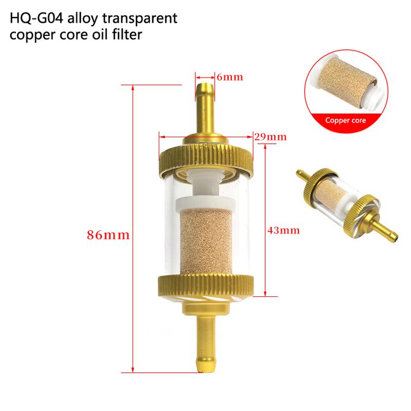 Motosiklet Evrensel Alüminyum Alaşımlı Kabuk Bakır Çekirdek Yağ Filtresi Dirt Pit Bike Benzin Hattı Yakıt Filtresi İçin Uygun