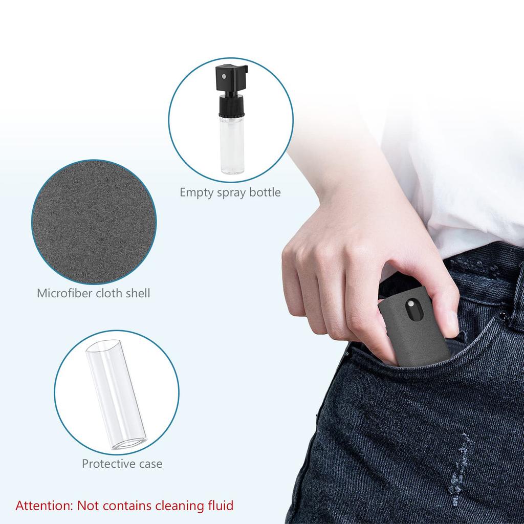 2 In 1 Phone Screen Cleaner Spray Portable Tablet Phone Touch Screen Cleaner Microfiber Cloth Set Glass Mini Cleaning Artifact
