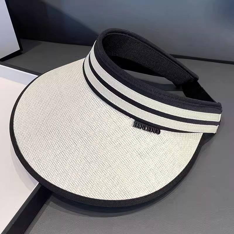 Sunscreen Empty Top Hat Women's New Summer UV Protection Outdoor Cycling Big Eaves Show Face Small Sun Hat