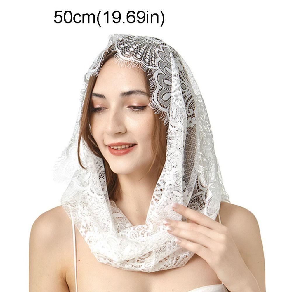 Elegant Black Lace Veil Catholic Spanish Style Bride Mantilla Head Cover Latin Mass Head Covering Wedding
