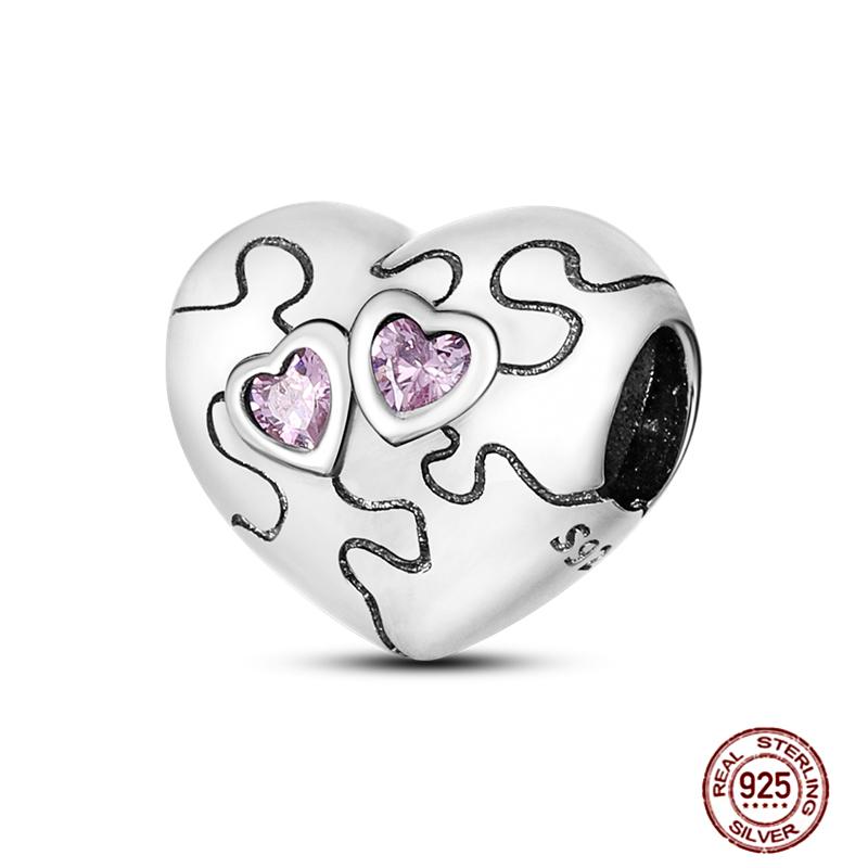 Pink Butterfly Charms Beadscopper Original Heart-Shaped Dog Paw Travel Charm Fit Bracelets Pendant For Women Jewelry Making