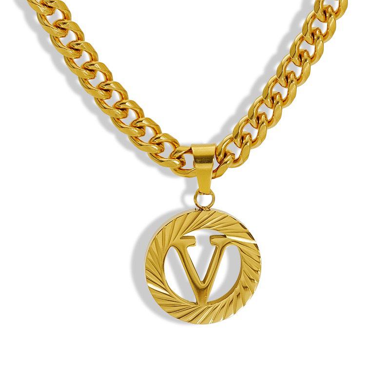 Elegant Women s Titanium Steel Letter Pendant Necklace - Trendy, High-End Cross Design