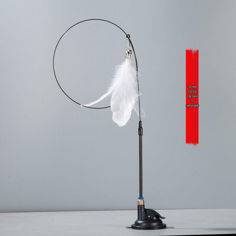 Interactive Detachable Feather Cat Teaser with Strong Suction Cup