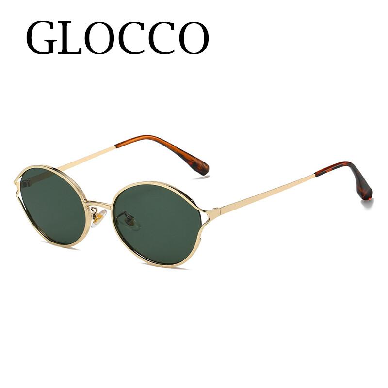 New Fashion Luxury Brand Oval Sunglasses For Women Men Trendy Metal Frame Sun Glasses Unisex Stylish Eyewear Shades Uv400