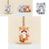 Adorable Orange Raccoon Plush Keychain Cute Stuffed Toy Short Plush Animal Doll