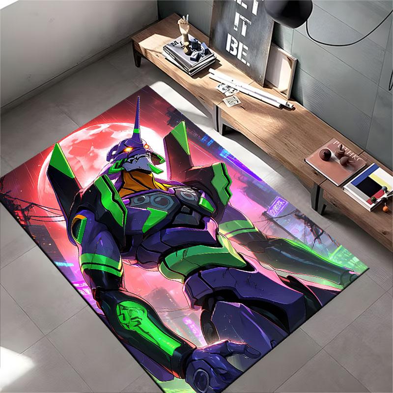 Robot Warrior Neon City Design Suitable As a Non-slip Mat for the Living Room or Bedroom Sofa