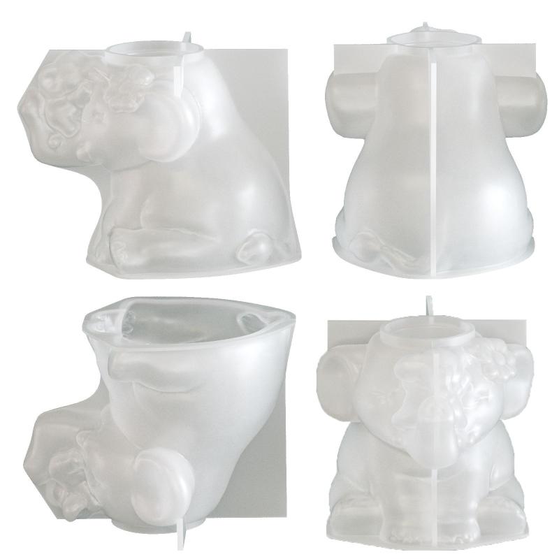 Elephant Flower Pot Storage Jar Silicone Mold Diy Vase Candle Gypsum Pen Holder Mold