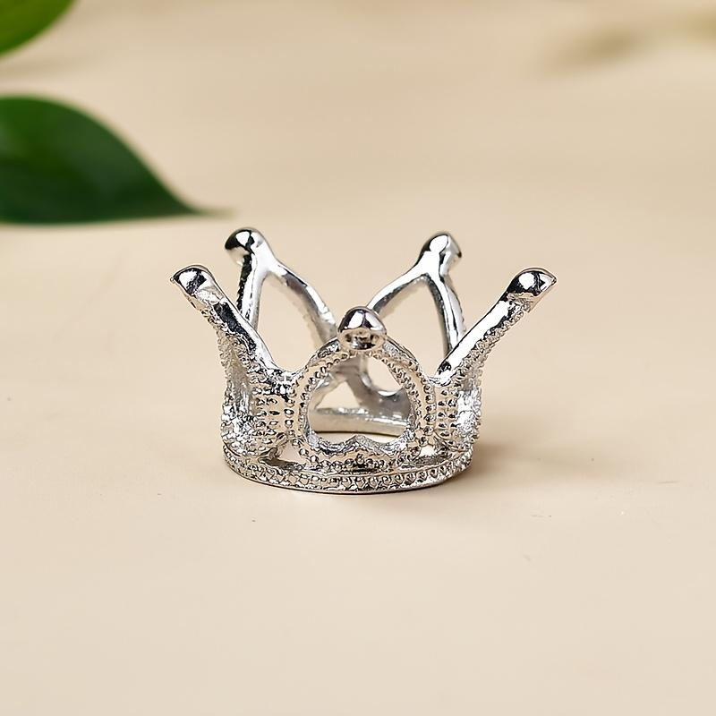 

Gorgeous Crown Shaped Crystal Ball Holder Elegant Quartz Decor Durable, Perfect Holiday Gift серебряный