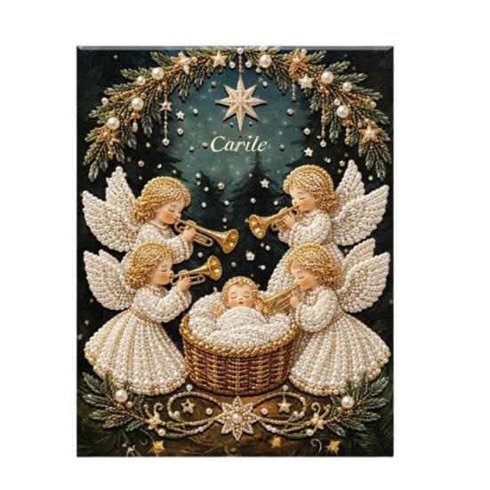 Handgefertigte Religiöse Bastelarbeiten Krippe Perlmutt-Kunst-Set, Heilige Familie Malerei DIY Künstlerische Projekte für Anfänger 3D Bastelset Erwachsene, Weihnachten Zuhause