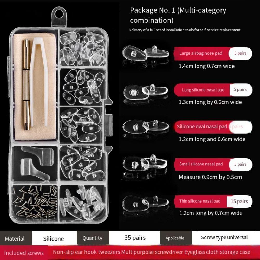 Silicone Precision Screw Sets Replaceable Nose Pads Repair Kit Glasses Repair Tools  Sunglasses