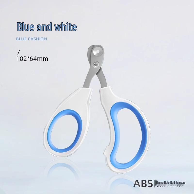 Gravity Push Adjustable Pet Nail Clippers for Cats & Small Animals - Beginner-Friendly Scissors with Round Hole Design
