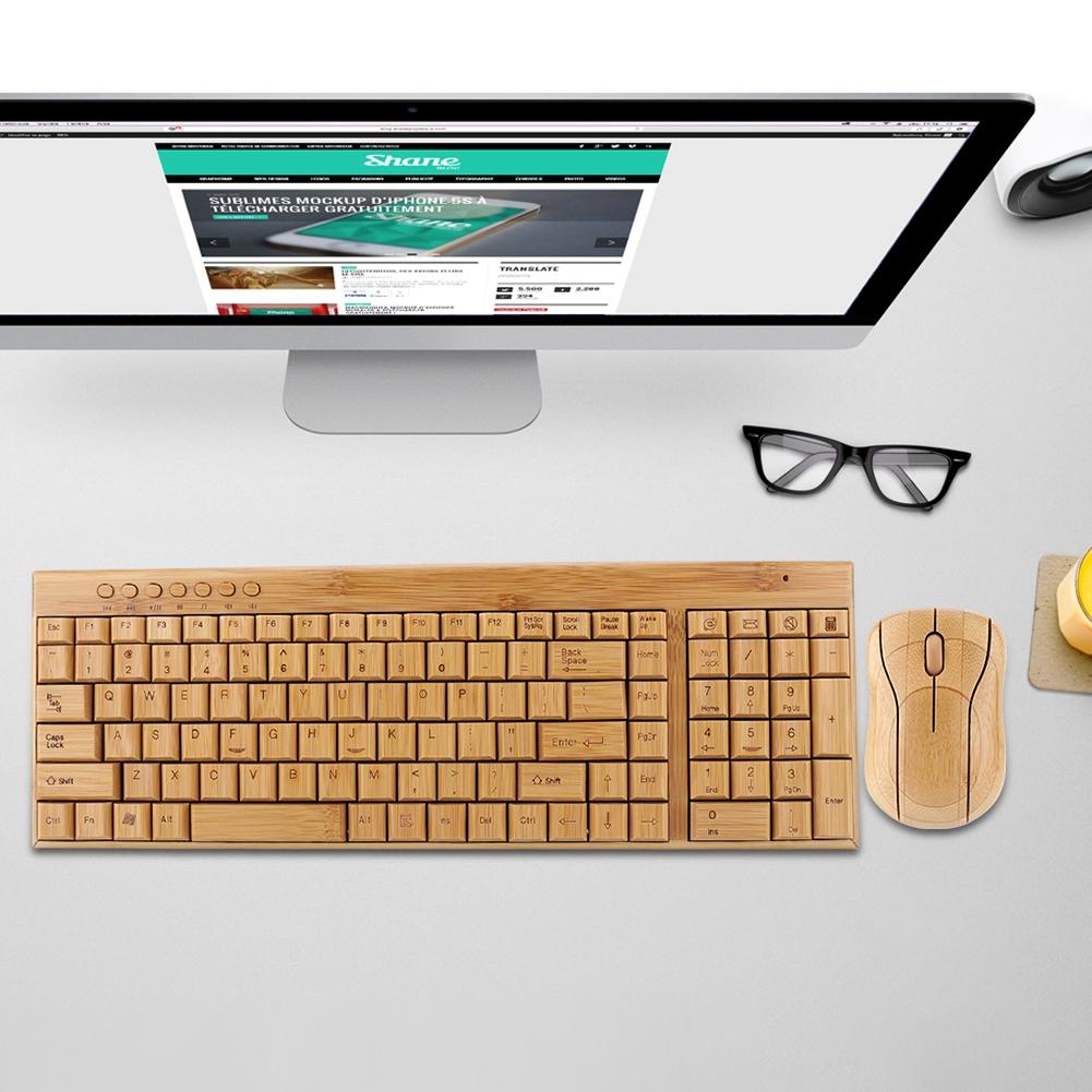 Kabelloses Ultra-Dnnes Bambus Holz Tastatur- & Maus-Set KG201+MG94-N  Wasserdicht gnstig kaufen  Preis, kostenloser Versand, echte Bewertungen  mit Fotos  Joom