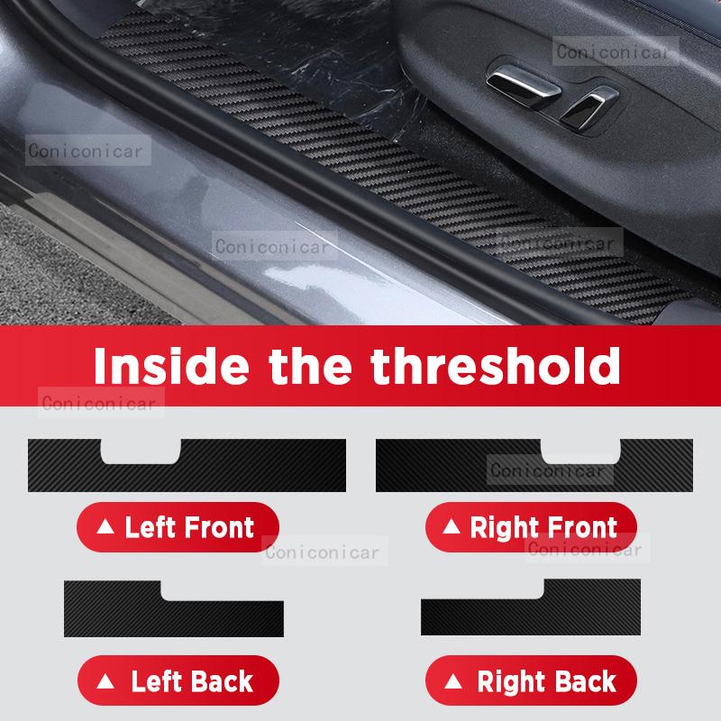 Auto Kohlefaser Türschweller Aufkleber Für BYD SEAGULL EV 2025 Schwellenpedal Kratzfest Innendekorationszubehör