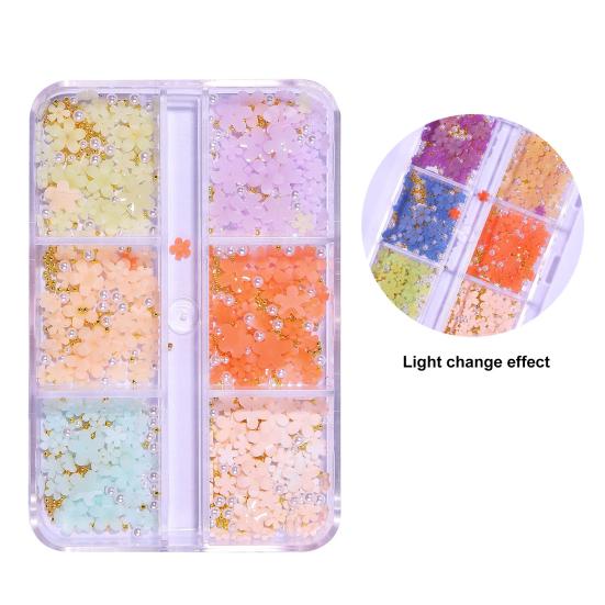 Stilvolle Nageldekoration Lebendige Farbwechselnde Schleife