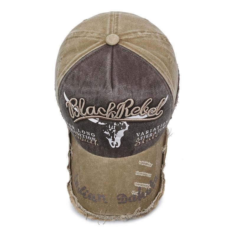 Men's Retro Distressed Duckbill Cap - Spring/Fall Breathable Embroidered Sun Hat