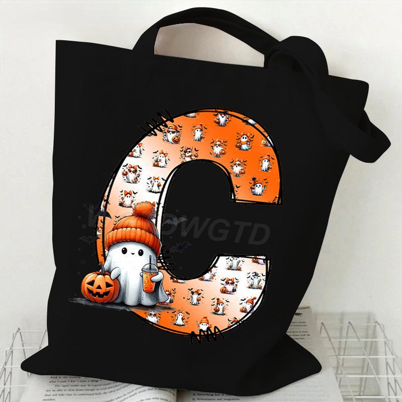 New Halloween 26 Letter Print Fashion Shoulder Bag Multi-function Portable Handbag Casual Versatile