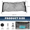 Stretchable Cargo Net, Adjustable Elastic Storage Mesh Nets, Envelope Style Cargo Netting with Mounting Screws and Hooks, Trunk Rear Cargo Organizer