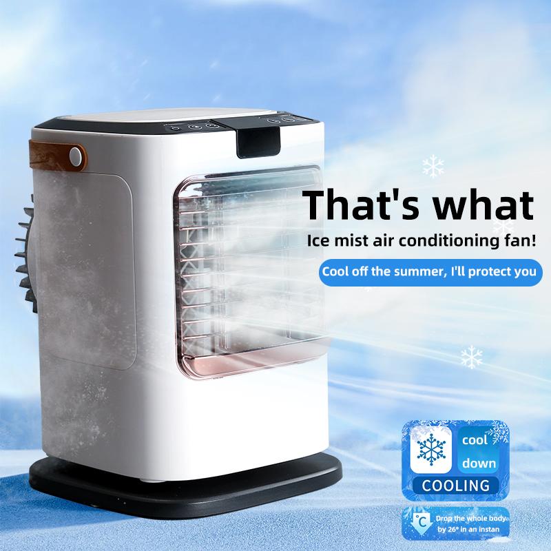 2025 Humidification Refrigeration Small Fan Portable Mini Electric Cooling Fan 2nd Generation Negative Ion Desktop Fan