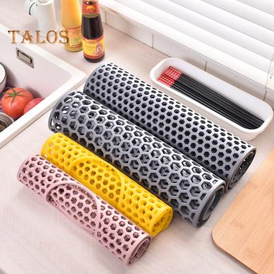 Silicone Sink Mat with Center Drain Heat-Resistant Flexible Non-Slip Design Easy To Clean Reusable Sink Protector Mat