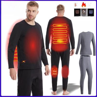 Ensemble Sous-vêtements Thermiques Chauffants Intelligents: Costume pour couples à température contrôlée alimenté par USB - Automne/Hiver