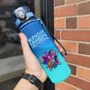 Cartoon Christmas K-Pop Demon Hunters Printed 550Ml Water Bottle Large Capacity Drinking Cup Portable Outdoor Sports Water Cup Children Kid Gift