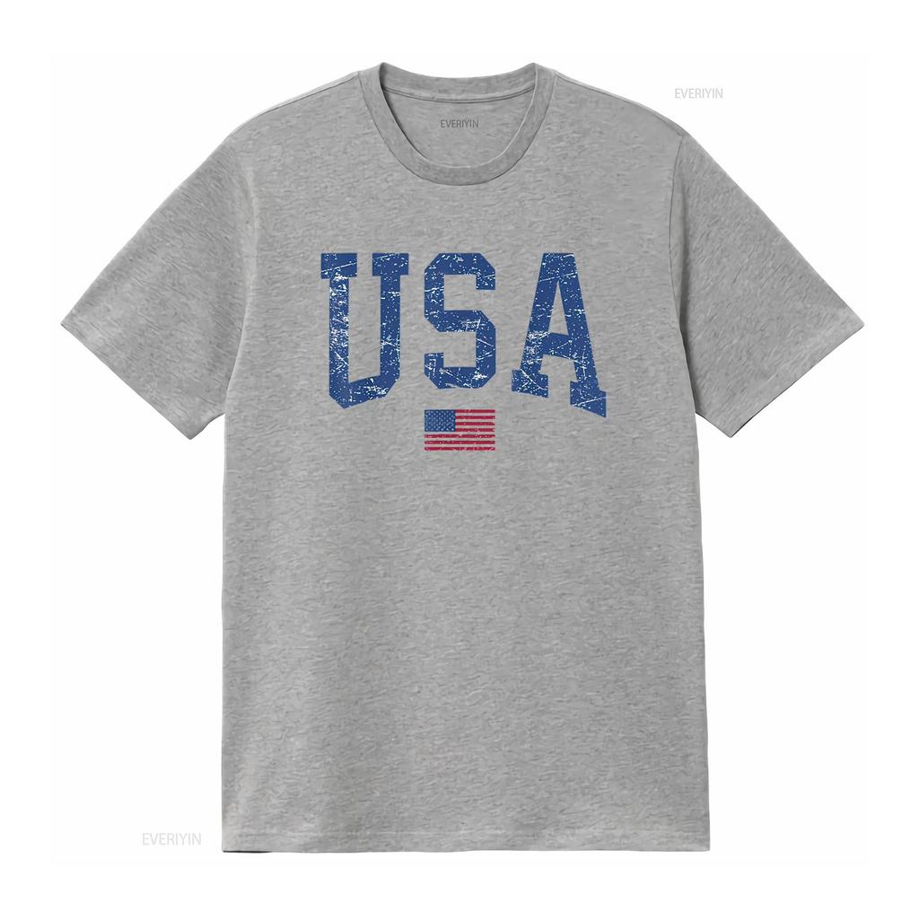 USA T Shirt Women Patriotic American Flag Distressed Vintage Washed Designer Clothes Streetwear Graphic Fashion Casual Stylish