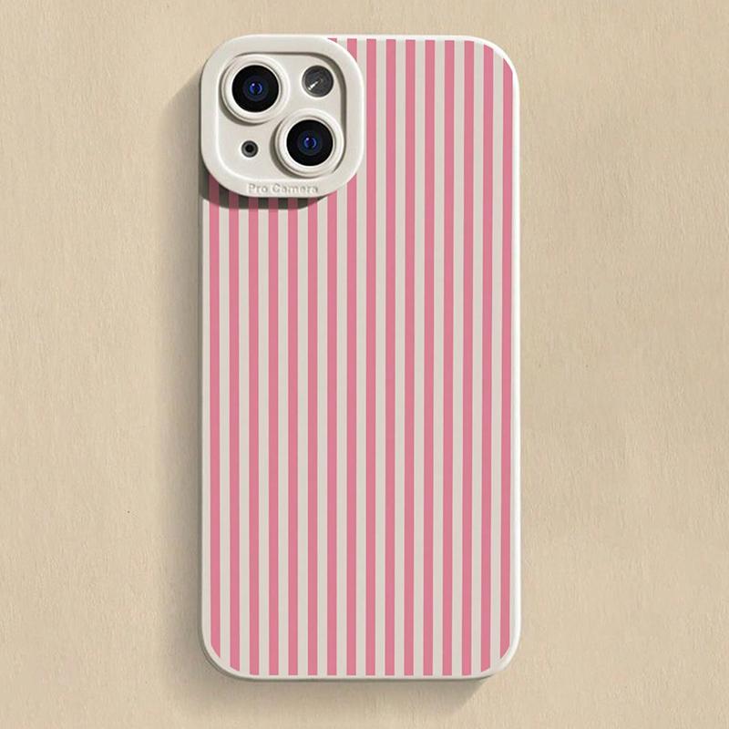 Minimalist Vertical Stripe Pattern Phone Case for iPhone 17 16 15 14 13 12 11 16E Series Pro Max Plus Double Layer Protection